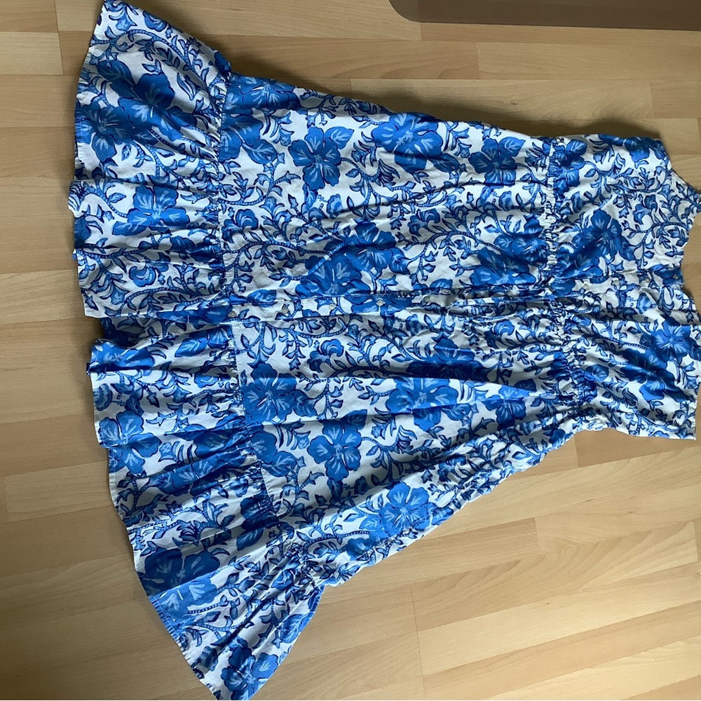 Vineyard Vines Blue and White Floral Midi Dress - Picture 3 of 7